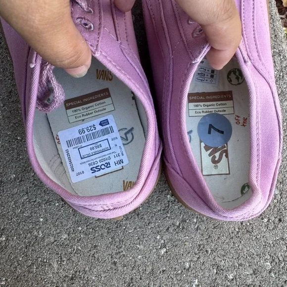 Vans Women's Pink Sneakers Tan Sole - Picture 3 of 4